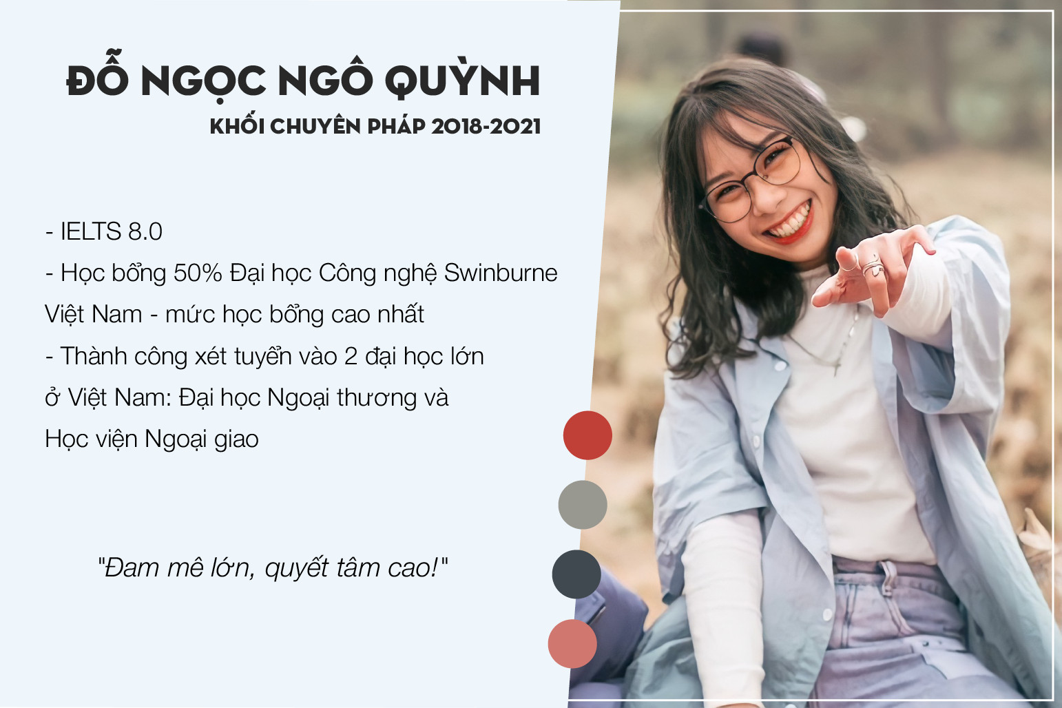 Điều gì đặc biệt ở cô gái chuyên Pháp với suất học bổng 50% Swinburne cùng chứng chỉ 8.0 IELTS?